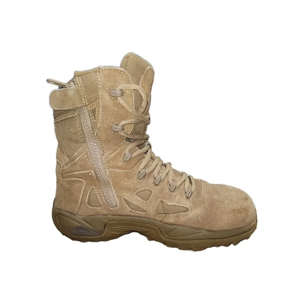 Reebok Rapid Response RB8850‎ Men's 9 M Composite Toe Side Zip Work Boots Coyote